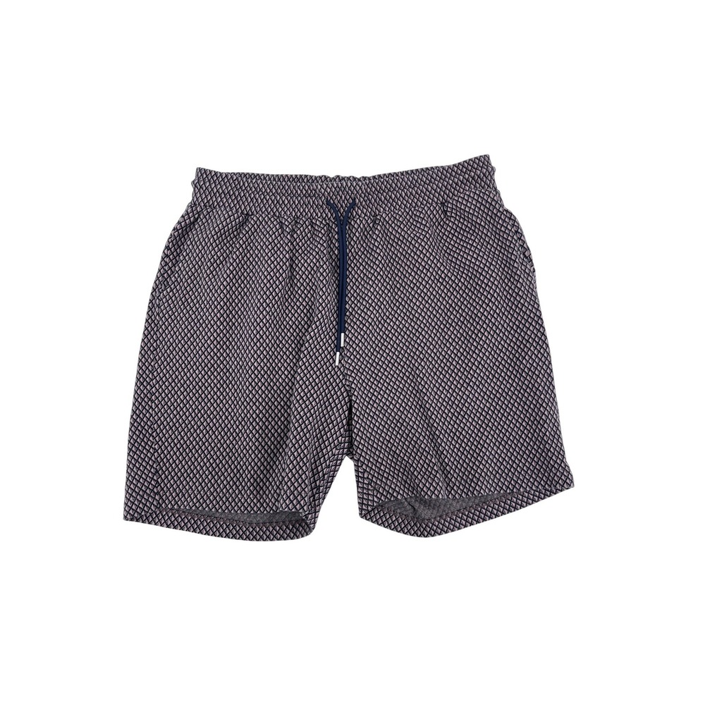 Reiss Mens Shorts Size 34 Geometric Diamond Knit Drawstring